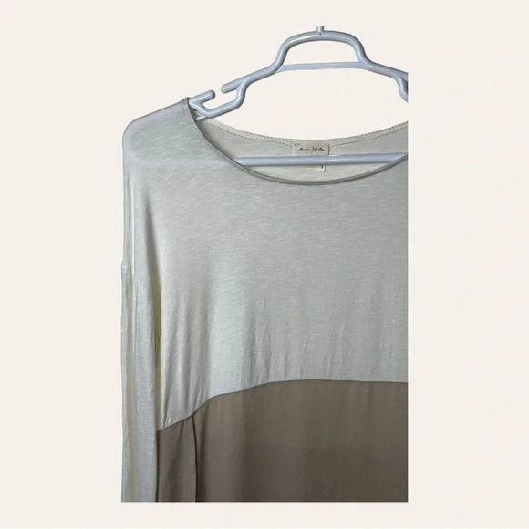 0774. ANTHROPOLOGIE MEADOW RUE LONG SLEEVE TOP COLOR BLOCK SIZE MEDIUM - Picture 4 of 10